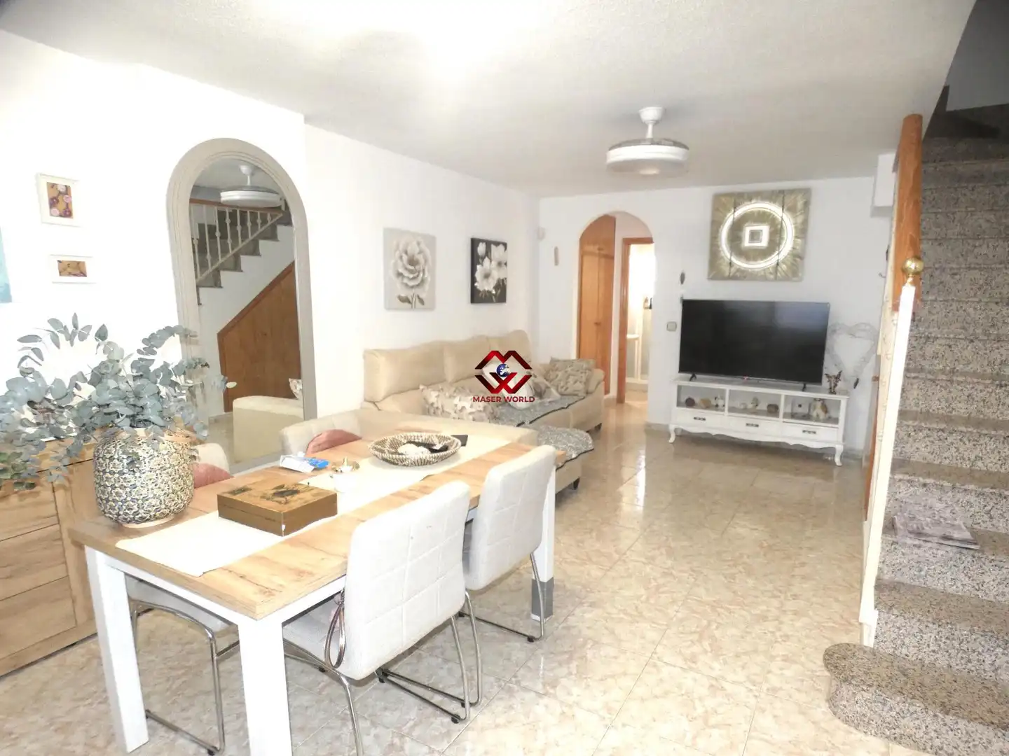 Wohnzimmer von Maisonette zum Verkauf in Mazarrón mit Klimaanlage, Terrasse und Möbliert