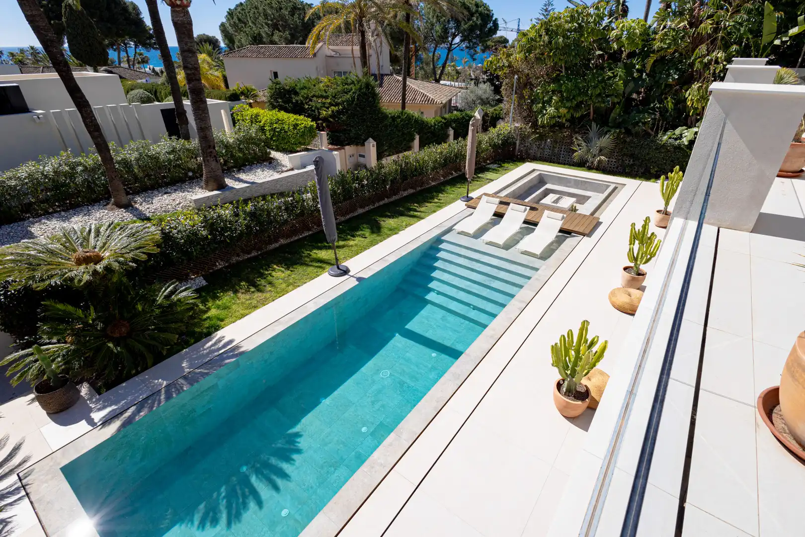 Piscina de Casa o xalet de lloguer en Marbella amb Calefacció, Jardí privat i Terrassa