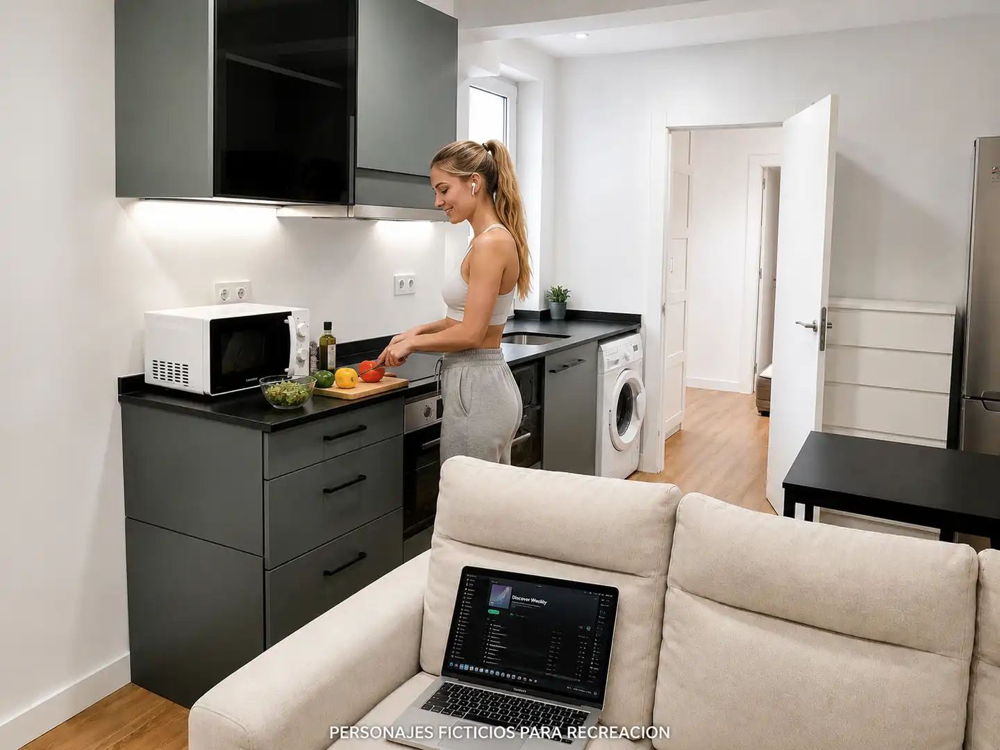 Cocina de Piso de alquiler en Santander con Amueblado y Horno