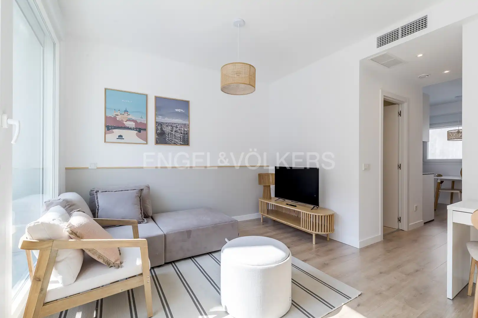 Wohnzimmer von Wohnungen zur Miete in Madrid mit Klimaanlage, Heizung und Terrasse