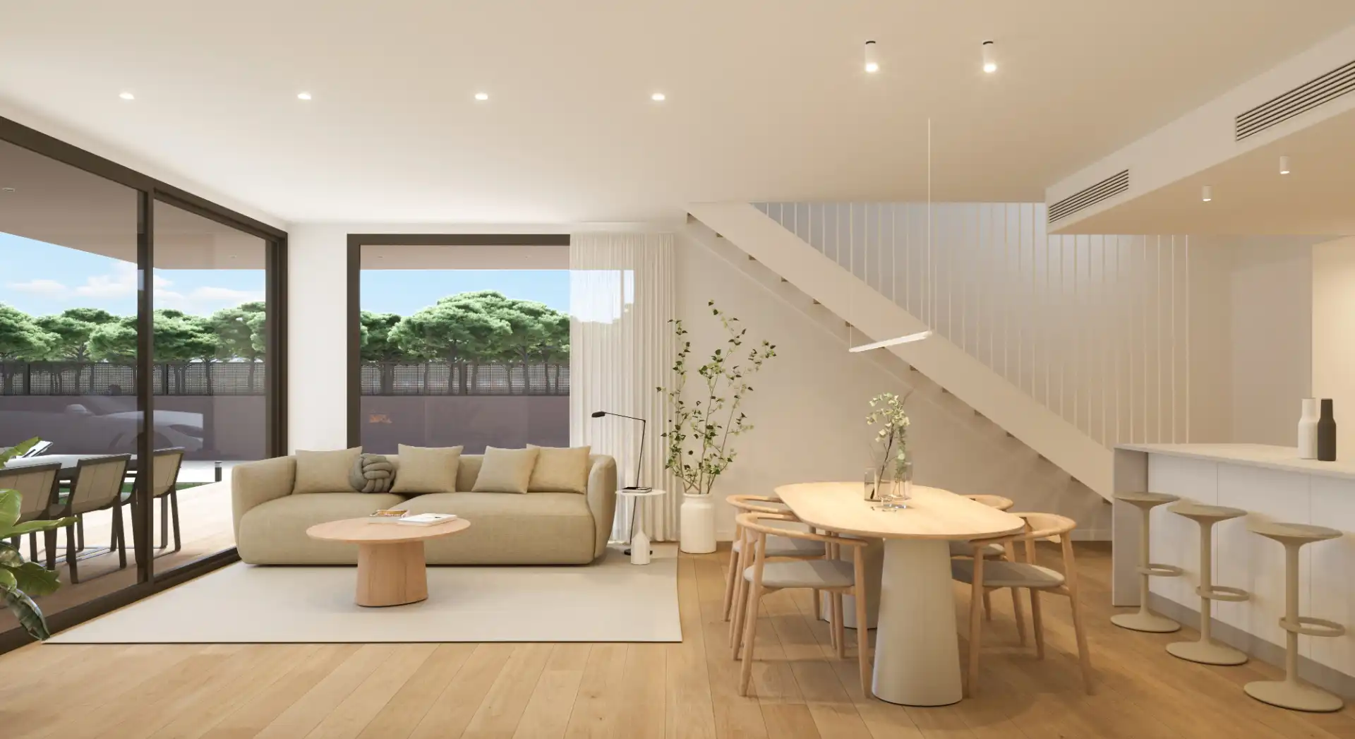 Sala de estar de Casa o chalet en venta en Mont-roig del Camp con Aire acondicionado, Calefacción y Jardín privado