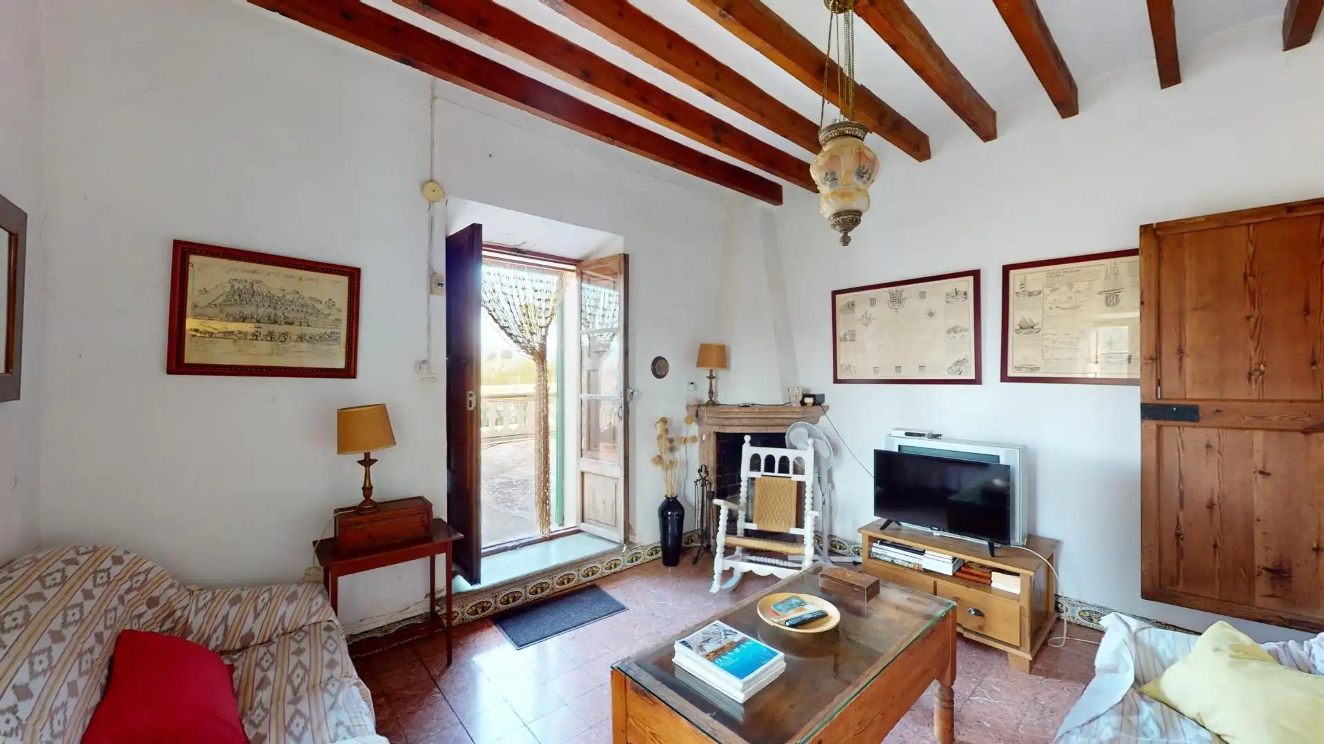 Wohnzimmer von Country house zum Verkauf in  Palma de Mallorca mit Privatgarten, Terrasse und Abstellraum