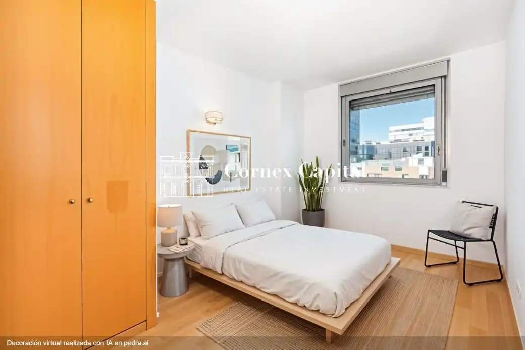 Schlafzimmer von Wohnung zum Verkauf in Barcelona mit Klimaanlage, Heizung und Privatgarten
