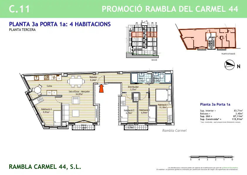 Wohnung zum Verkauf in Rambla del Carmel, 44, El Carmel