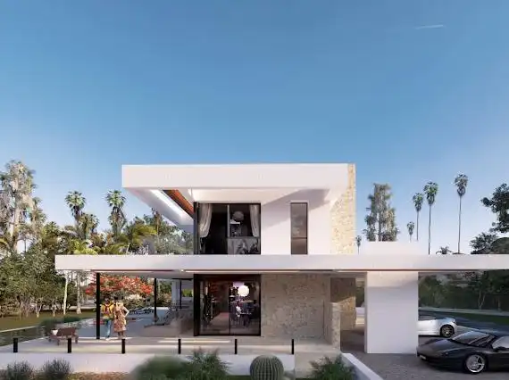 Vista exterior de Casa o xalet en venda en Mijas amb Aire condicionat, Calefacció i Piscina