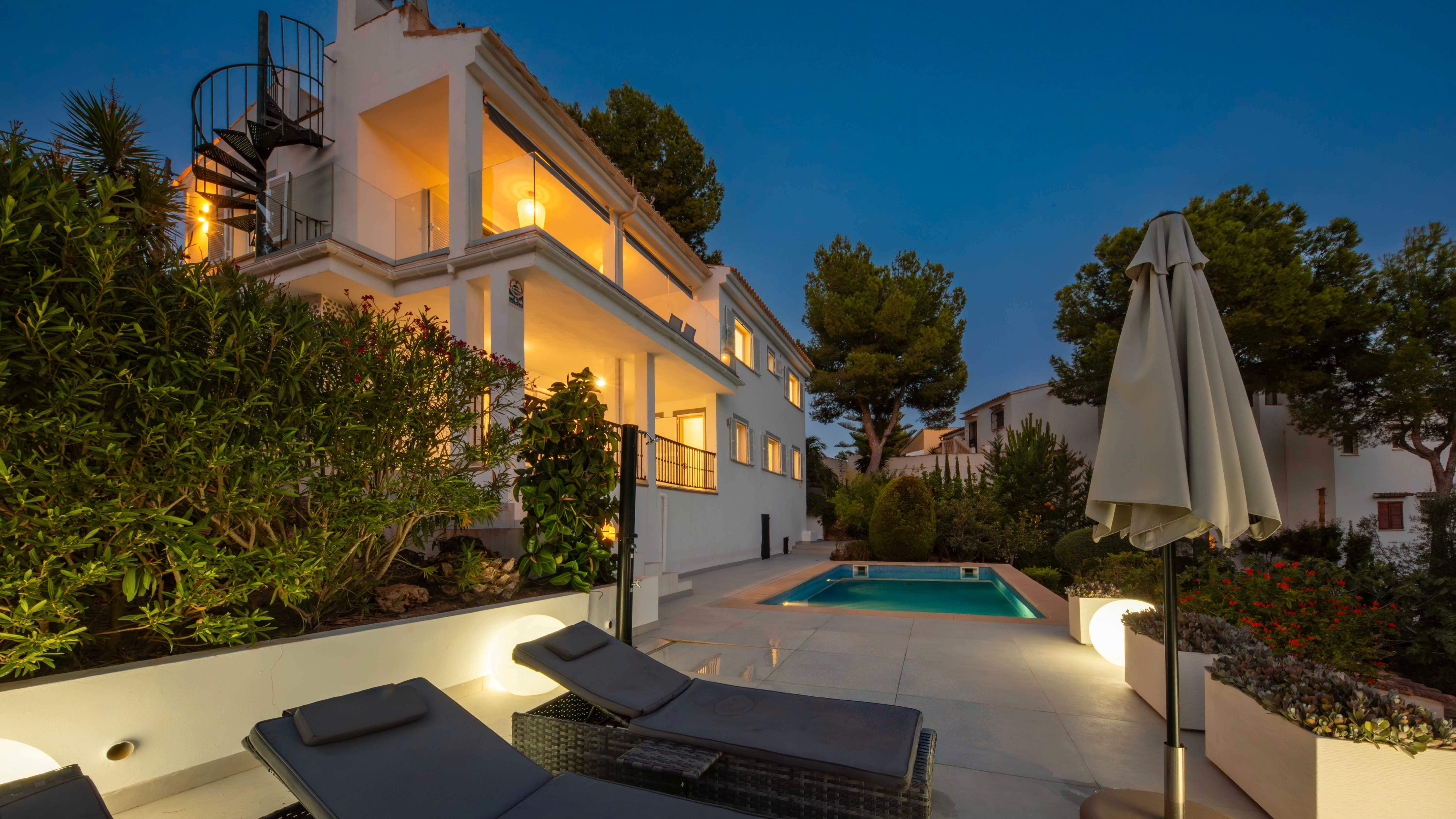 Jardí de Casa o xalet de lloguer en Calvià amb Aire condicionat i Piscina