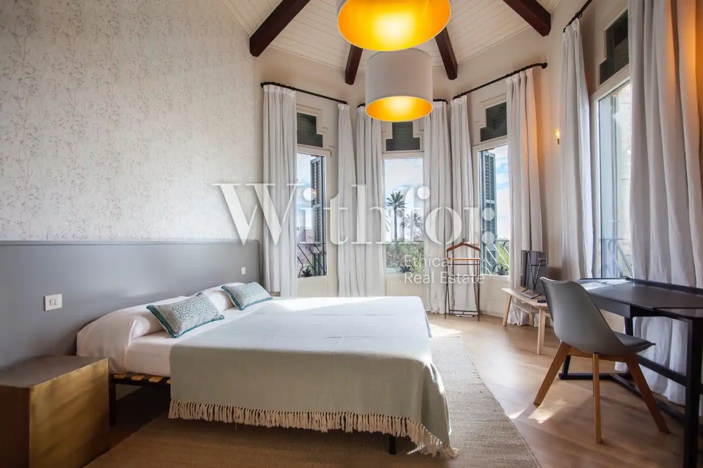 Bedroom of Houses for rent in Barcelona  with Air Conditioner, Heating and Private garden
