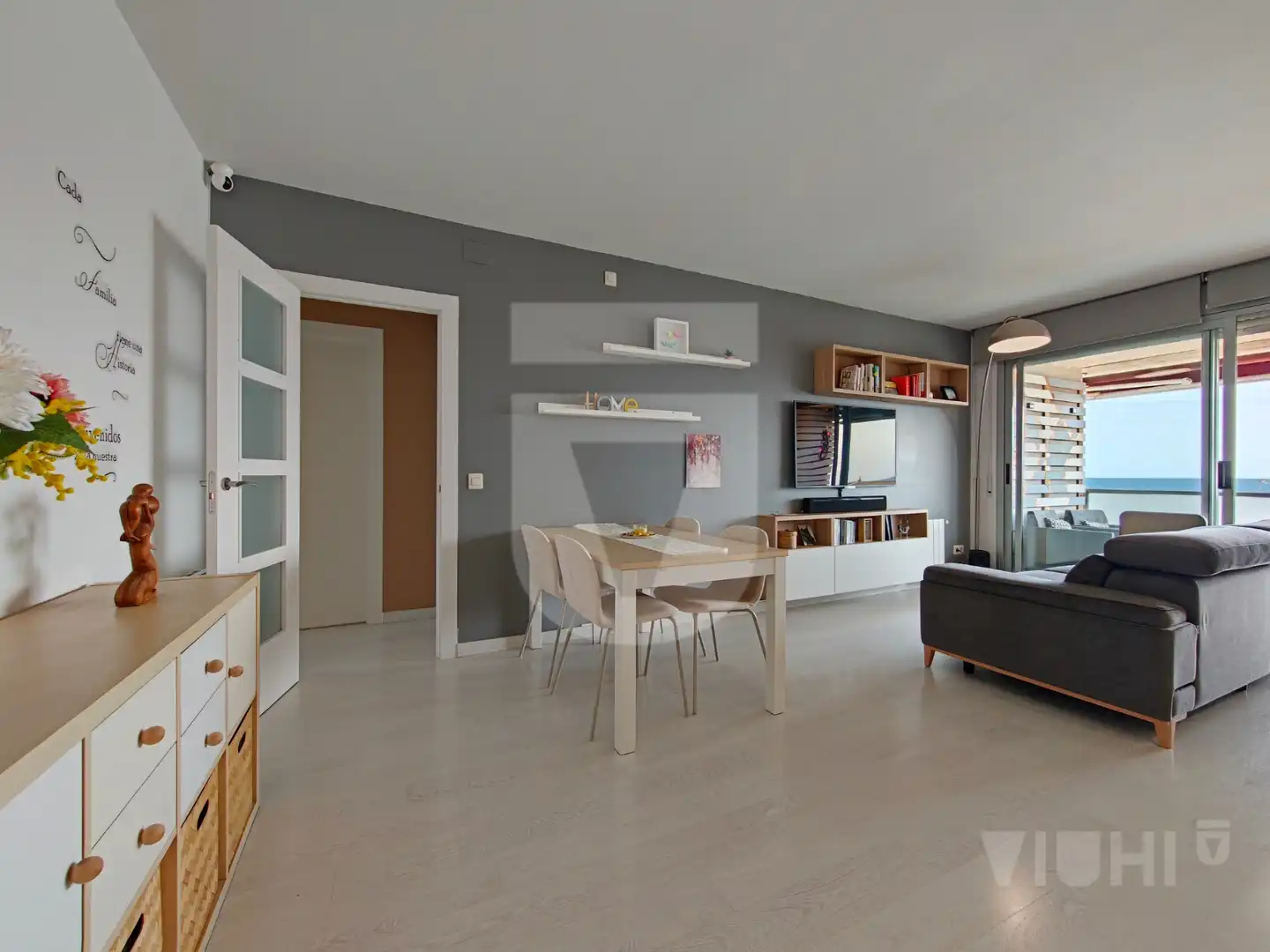 Sala de estar de Piso en venta en Montgat con Aire acondicionado, Calefacción y Parquet