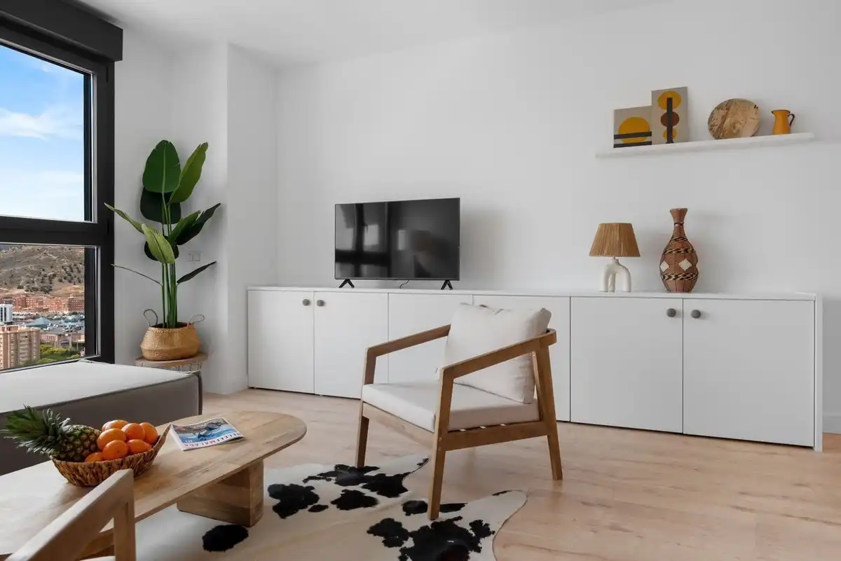 Sala d'estar de Apartament en venda en Málaga amb Aire condicionat, Calefacció i Moblat