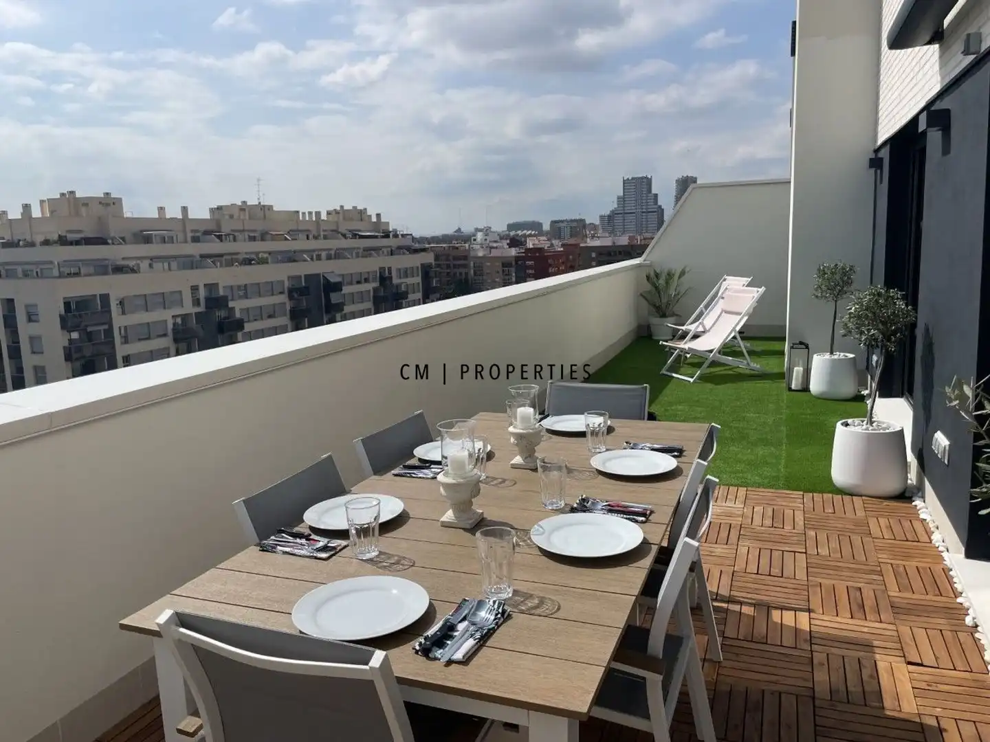 Terraza de Ático de alquiler en Valencia con Aire acondicionado, Calefacción y Terraza