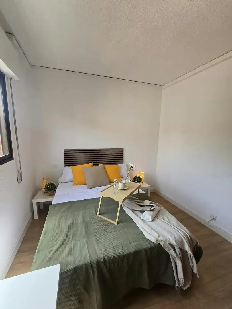 Bedroom of Flat for rent in Madrid  with Air Conditioner, Heating and Private garden