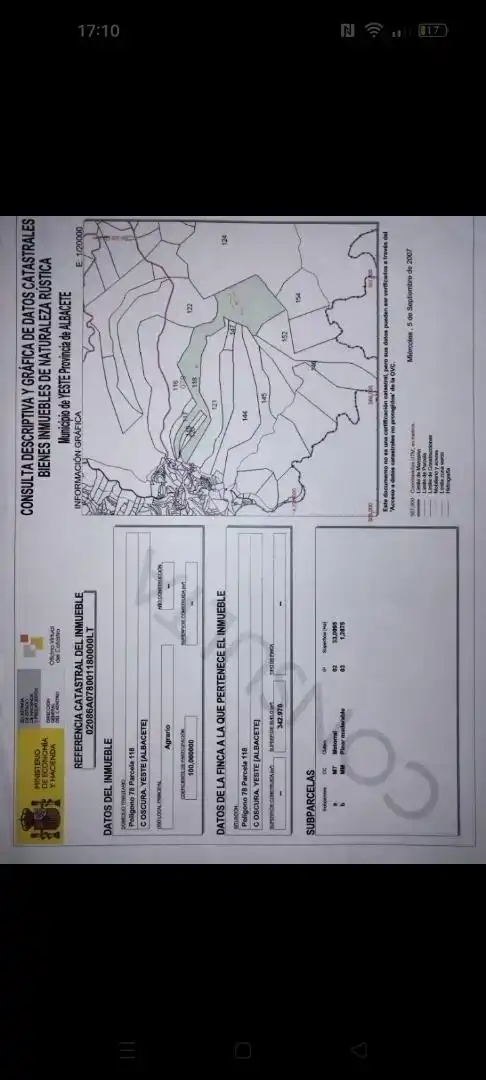 Terreno en venta en Yeste
