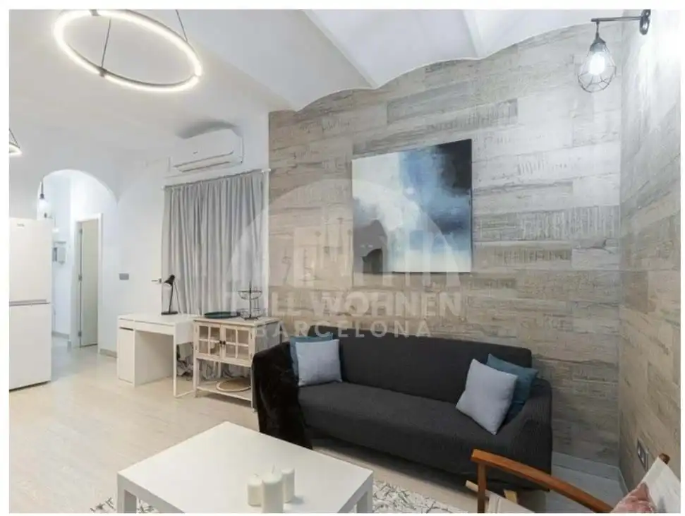 Sala de estar de Piso en venta en Barcelona con Terraza, Amueblado y Balcón