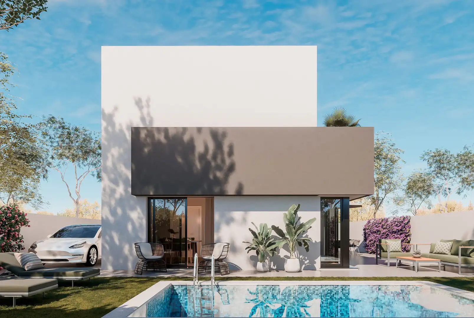 Vista exterior de Casa o xalet en venda en Alcalá de Guadaira amb Aire condicionat, Jardí privat i Piscina