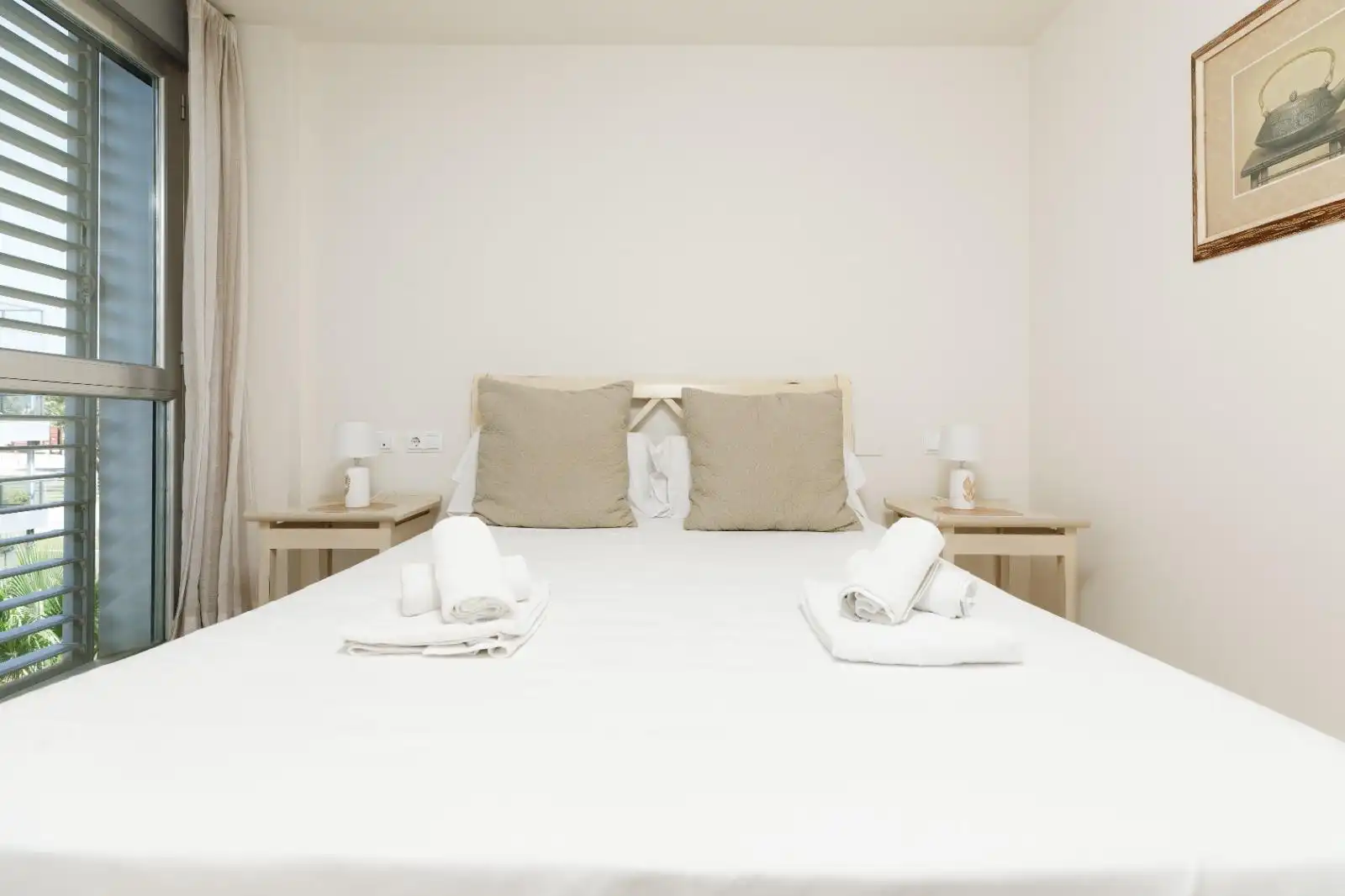 Schlafzimmer von Dachboden zum Verkauf in Manilva mit Klimaanlage, Heizung und Terrasse