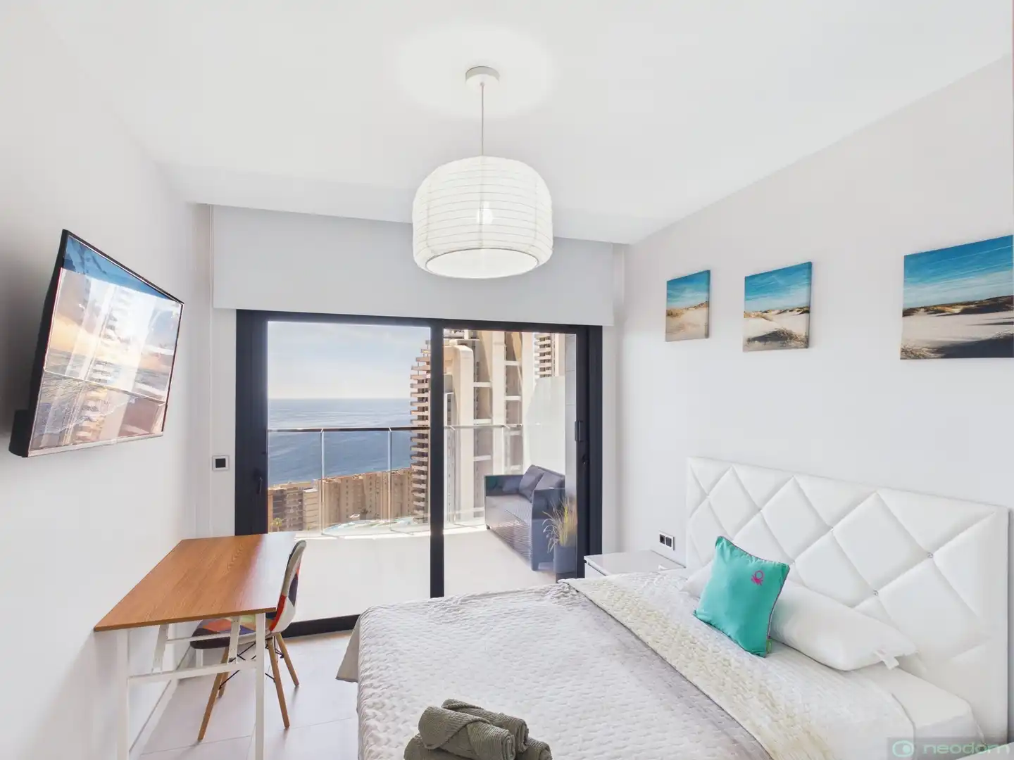 Schlafzimmer von Wohnung zur Miete in Benidorm mit Klimaanlage, Heizung und Terrasse