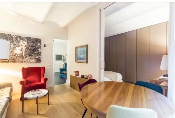 Wohnzimmer von Erdgeschoss zum Verkauf in Barcelona mit Klimaanlage, Heizung und Parkett