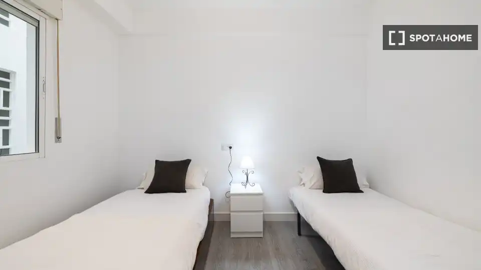 Schlafzimmer von Wohnungen zur untervermieten in Málaga mit Klimaanlage, Terrasse und Möbliert