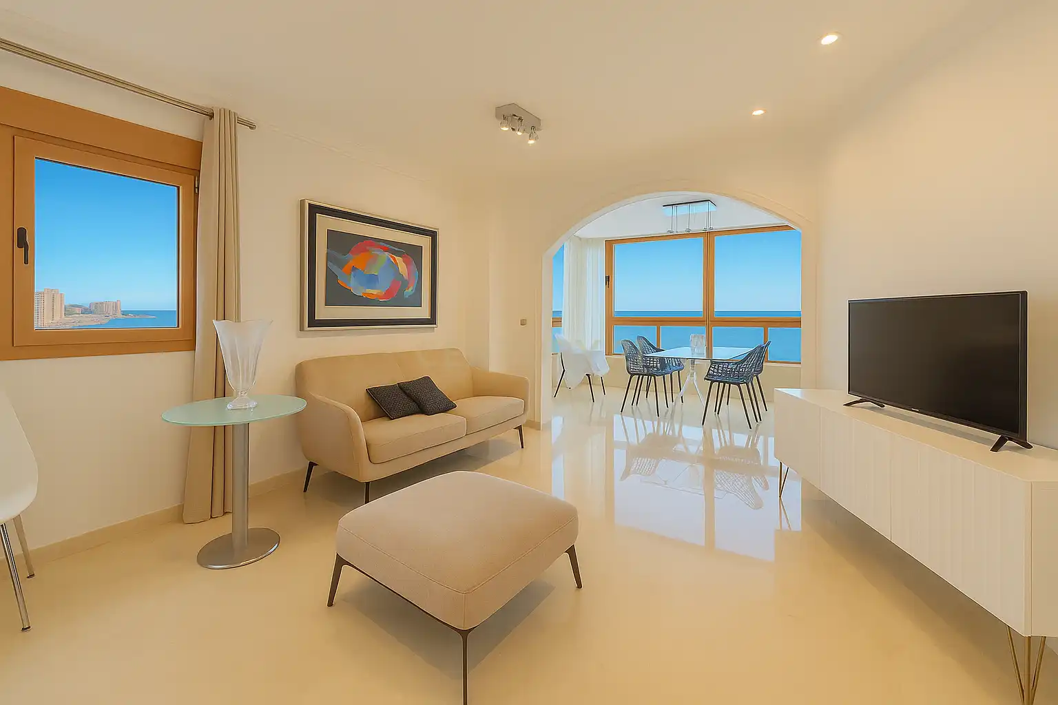 Sala d'estar de Apartament de lloguer en Calpe / Calp amb Aire condicionat i Traster