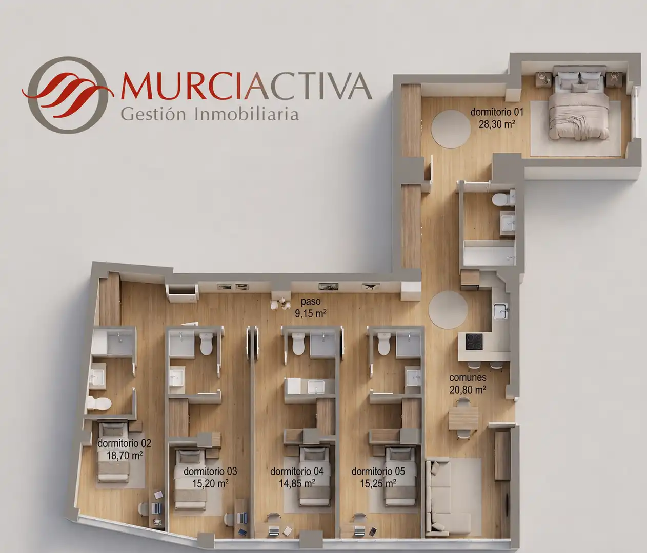 Flat for sale in Murcia  with Air Conditioner and Heating