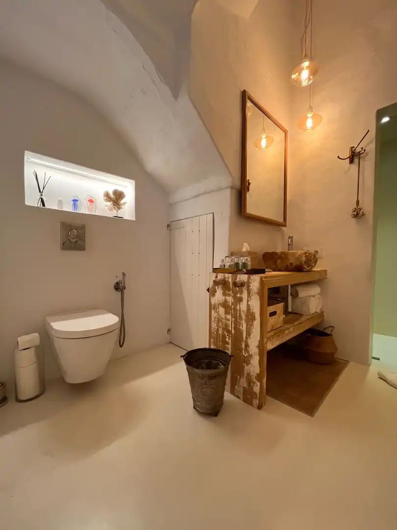 Badezimmer von Country house zum Verkauf in Es Migjorn Gran mit Klimaanlage, Heizung und Privatgarten
