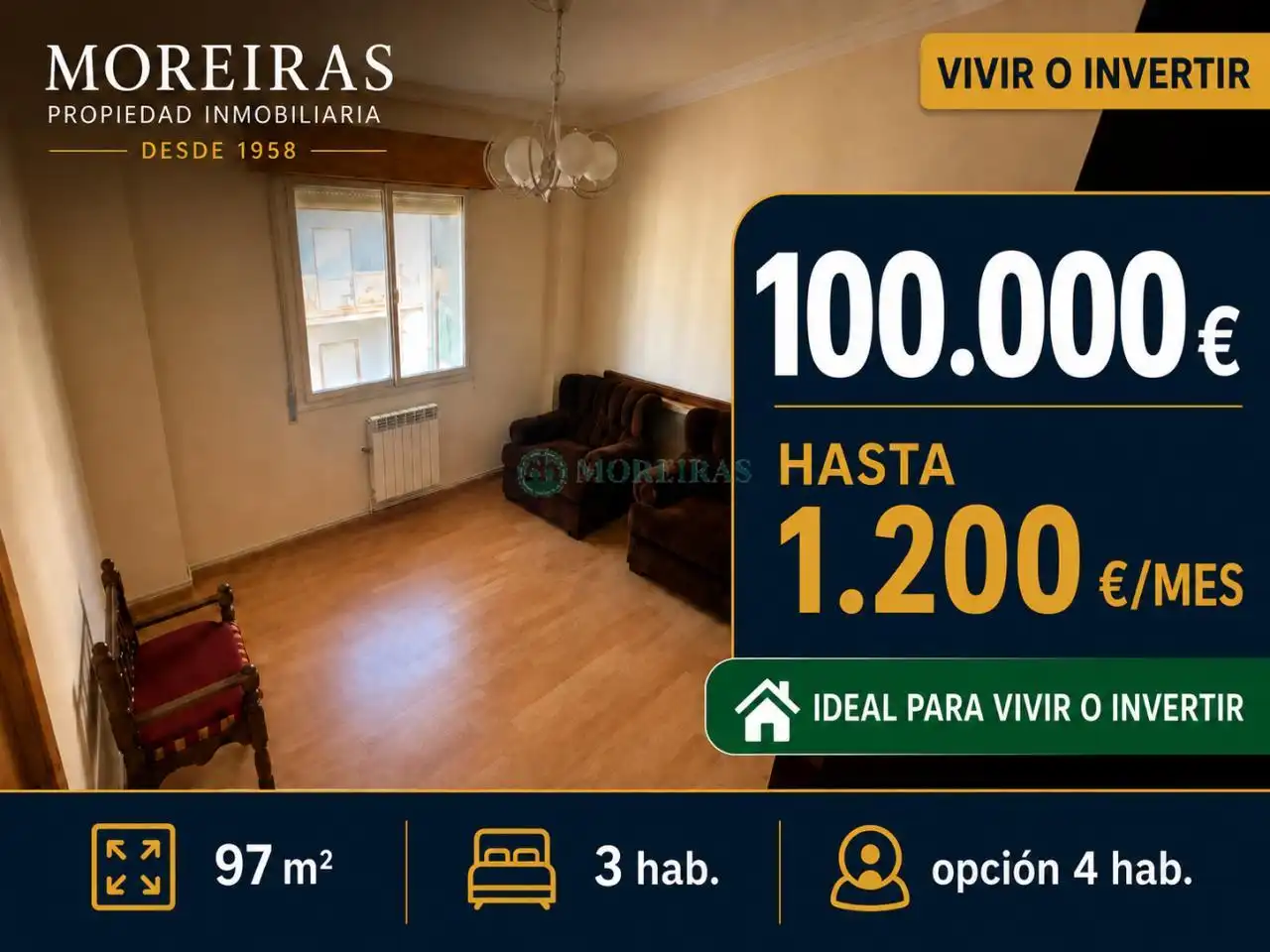 Bedroom of Flat for sale in Ourense Capital   with Heating and Terrace