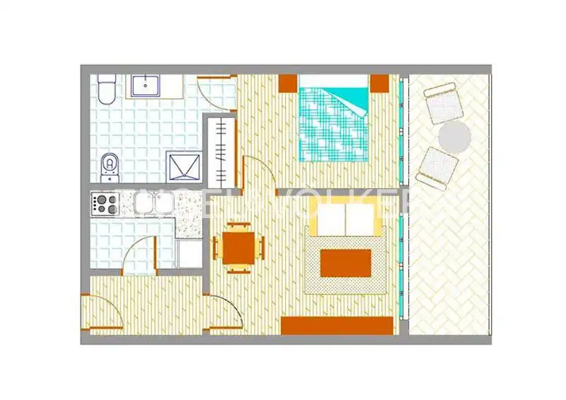 Schlafzimmer von Wohnung zur Miete in Madrid mit Klimaanlage, Heizung und Terrasse
