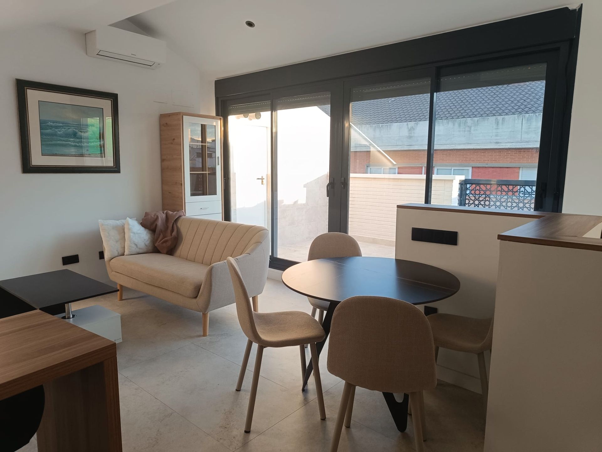 Sala d'estar de Àtic de lloguer en  Murcia Capital amb Aire condicionat, Terrassa i Moblat