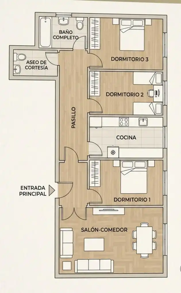 Flat for sale in A Coruña Capital   with Heating and Parquet flooring