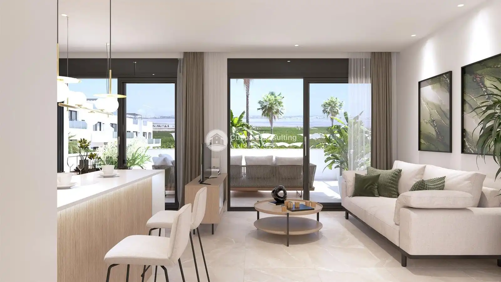 Sala de estar de Ático en venta en Torrevieja con Aire acondicionado, Calefacción y Terraza
