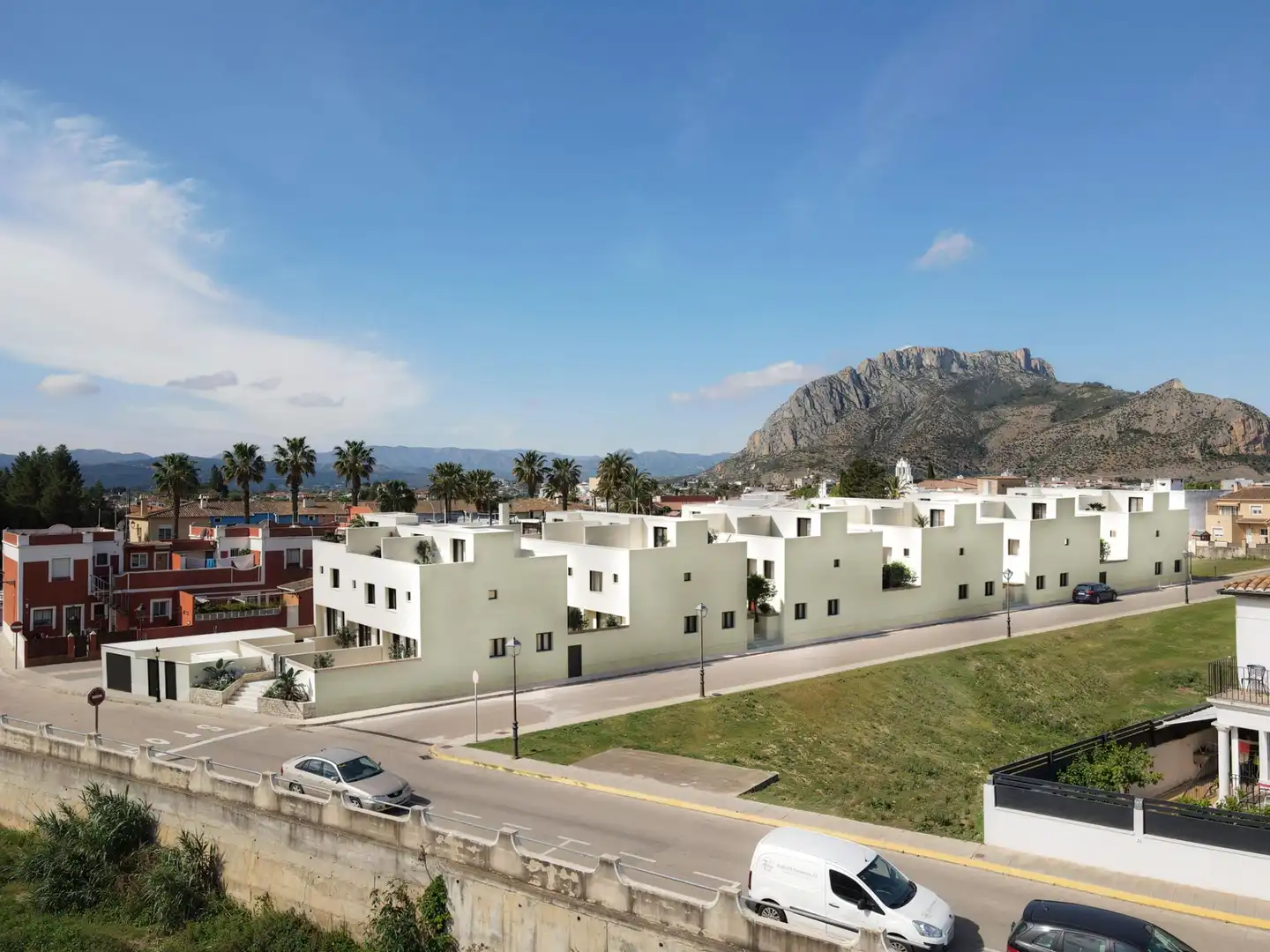 Vista exterior de Casa adosada en venta en Els Poblets con Aire acondicionado, Calefacción y Terraza