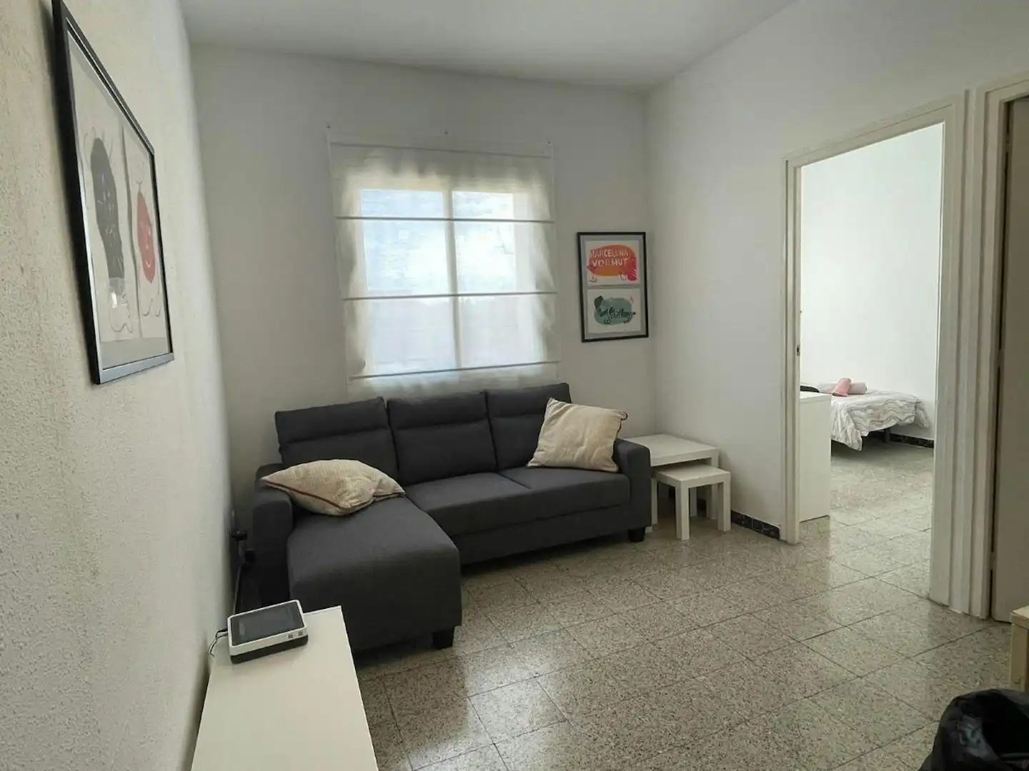 Sala de estar de Piso para compartir en Barcelona con Calefacción, Amueblado y Lavadora