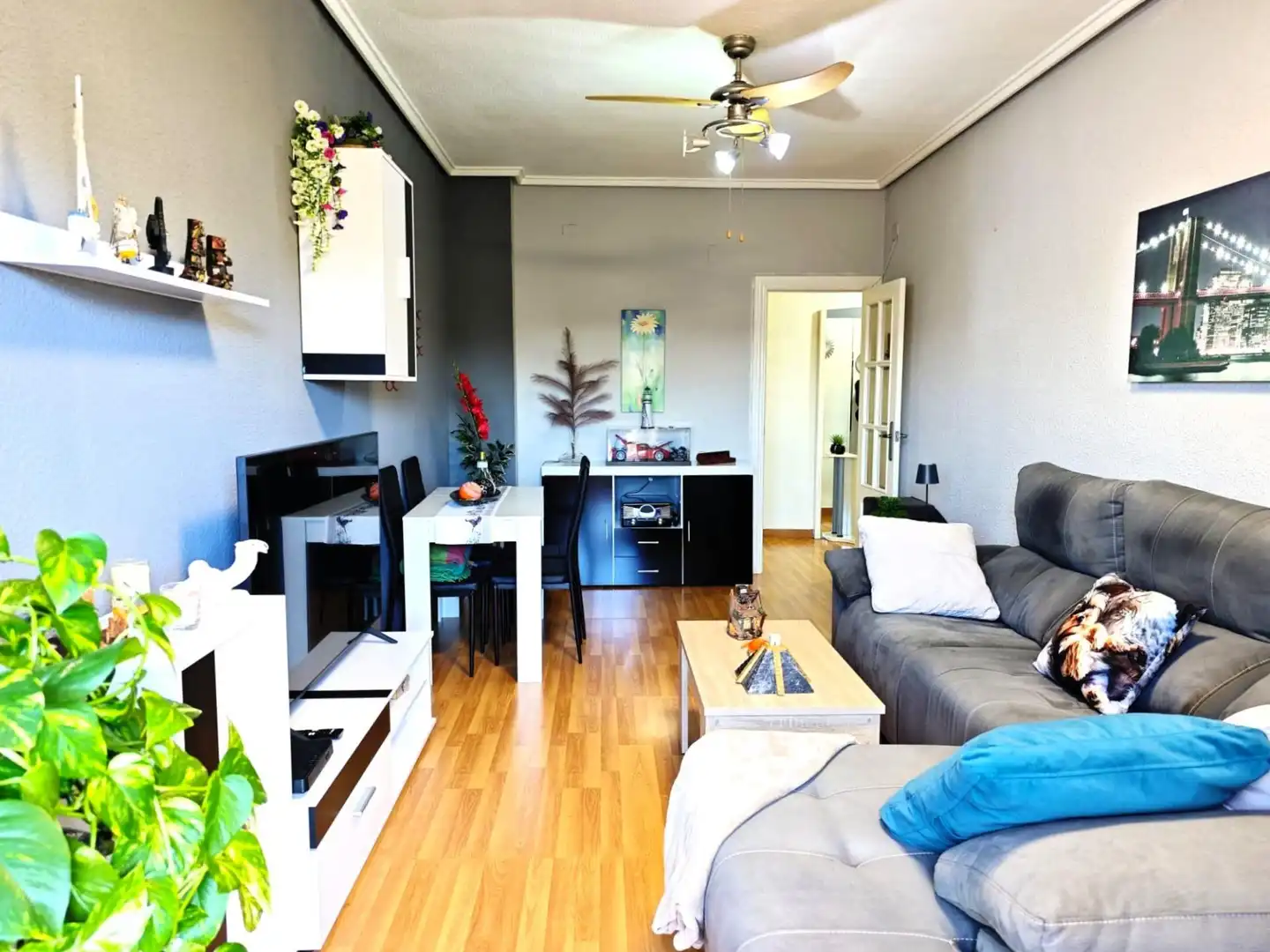 Sala de estar de Piso en venta en Elche / Elx con Terraza, Amueblado y Balcón