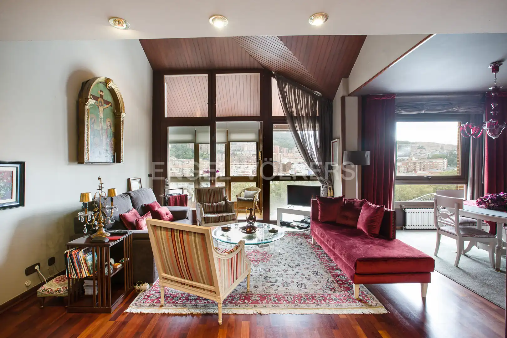 Sala de estar de Ático en venta en Bilbao  con Calefacción, Parquet y Terraza