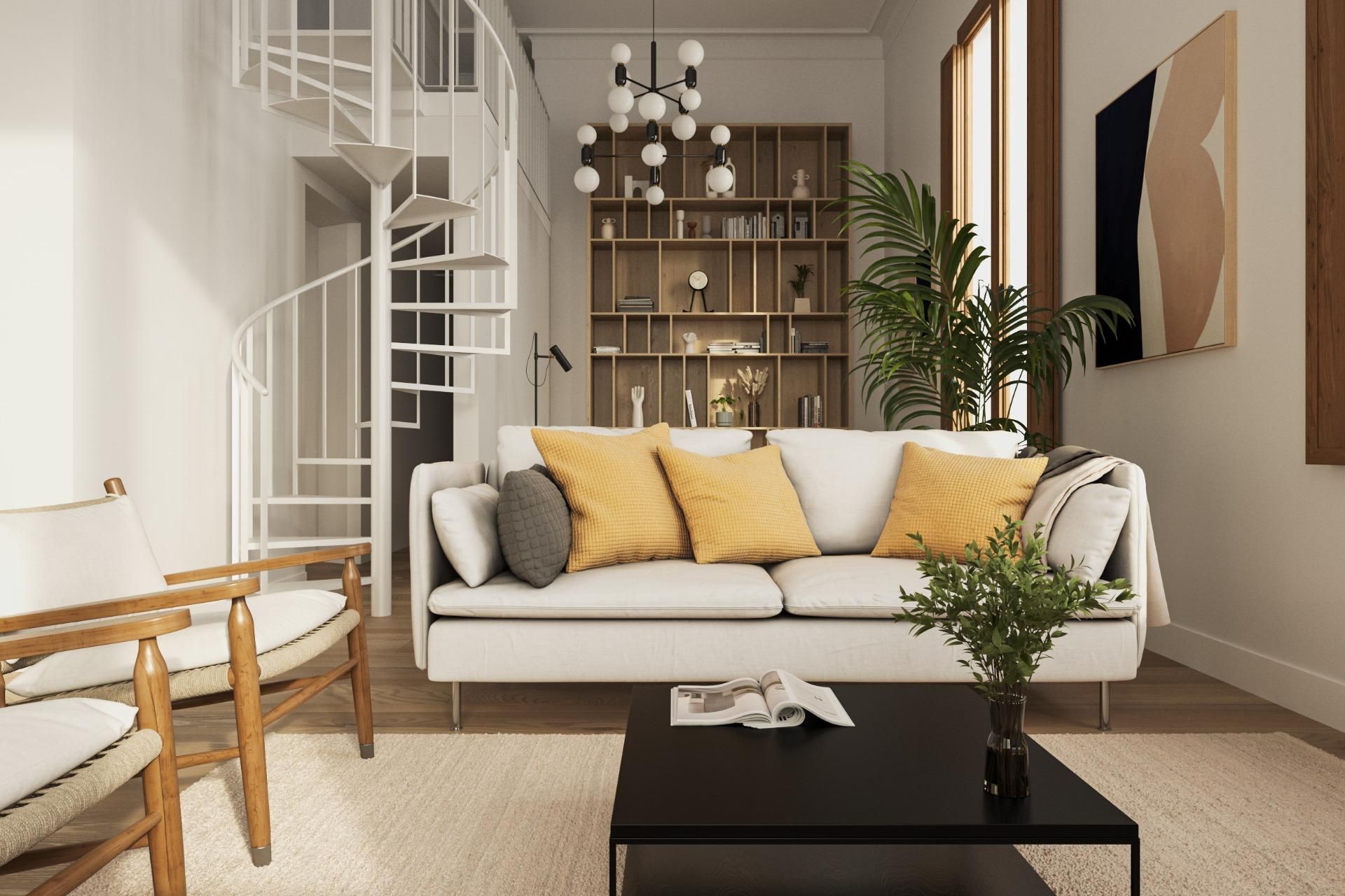 Living room of Flat for sale in  Barcelona Capital  with Heating, Private garden and Balcony