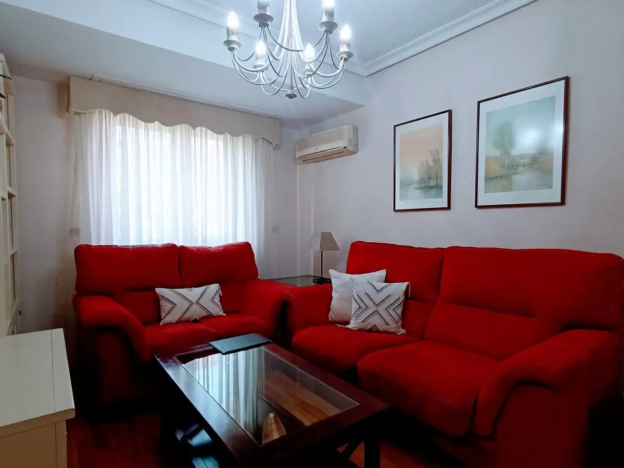 Wohnzimmer von Wohnung zur Miete in Madrid mit Klimaanlage, Heizung und Parkett