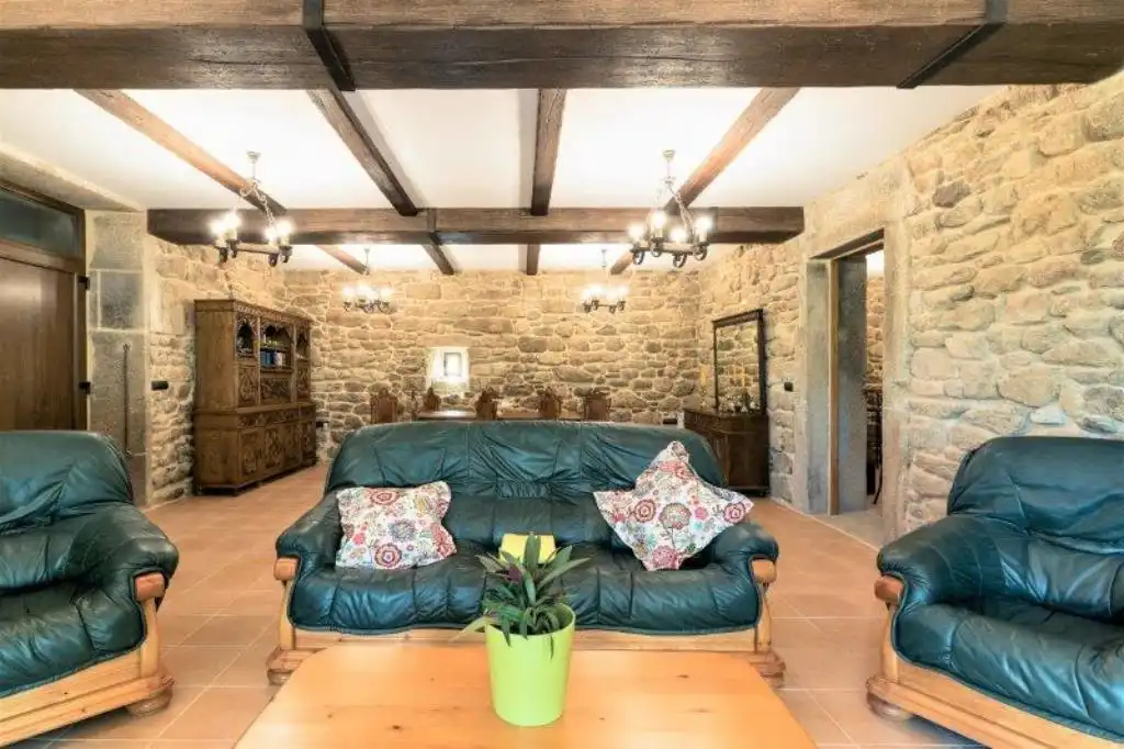Sala de estar de Casa o chalet en venta en Lousame con Calefacción, Jardín privado y Parquet