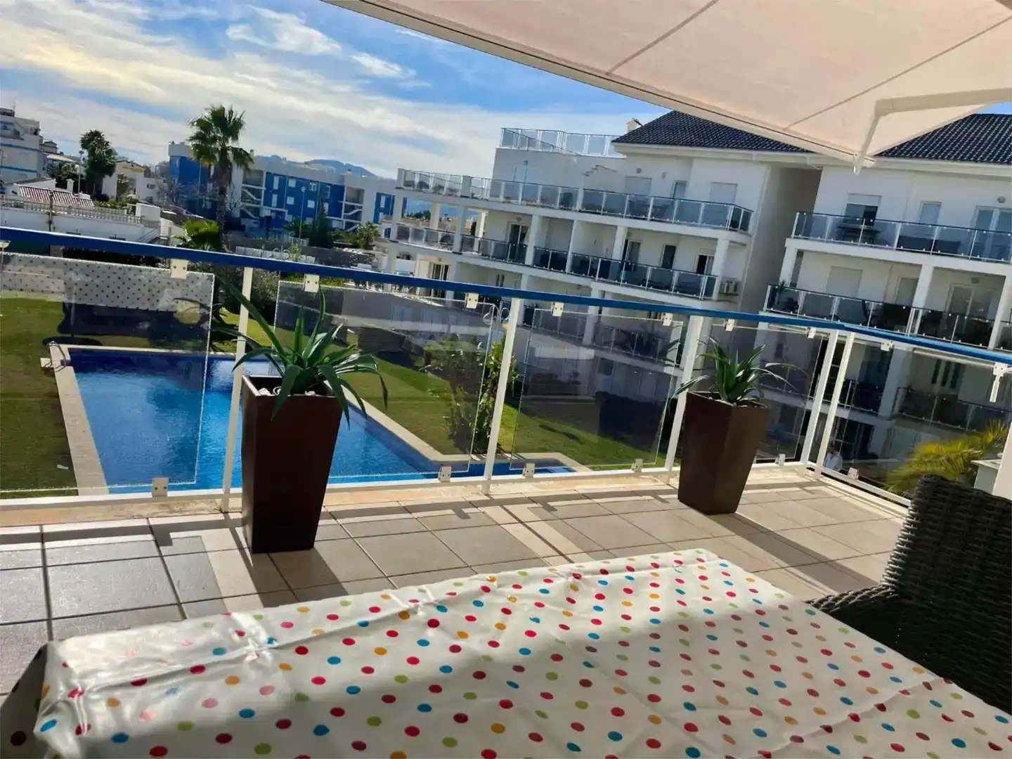 Terrace of Flat for rent in Oliva  with Air Conditioner, Swimming Pool and Furnished