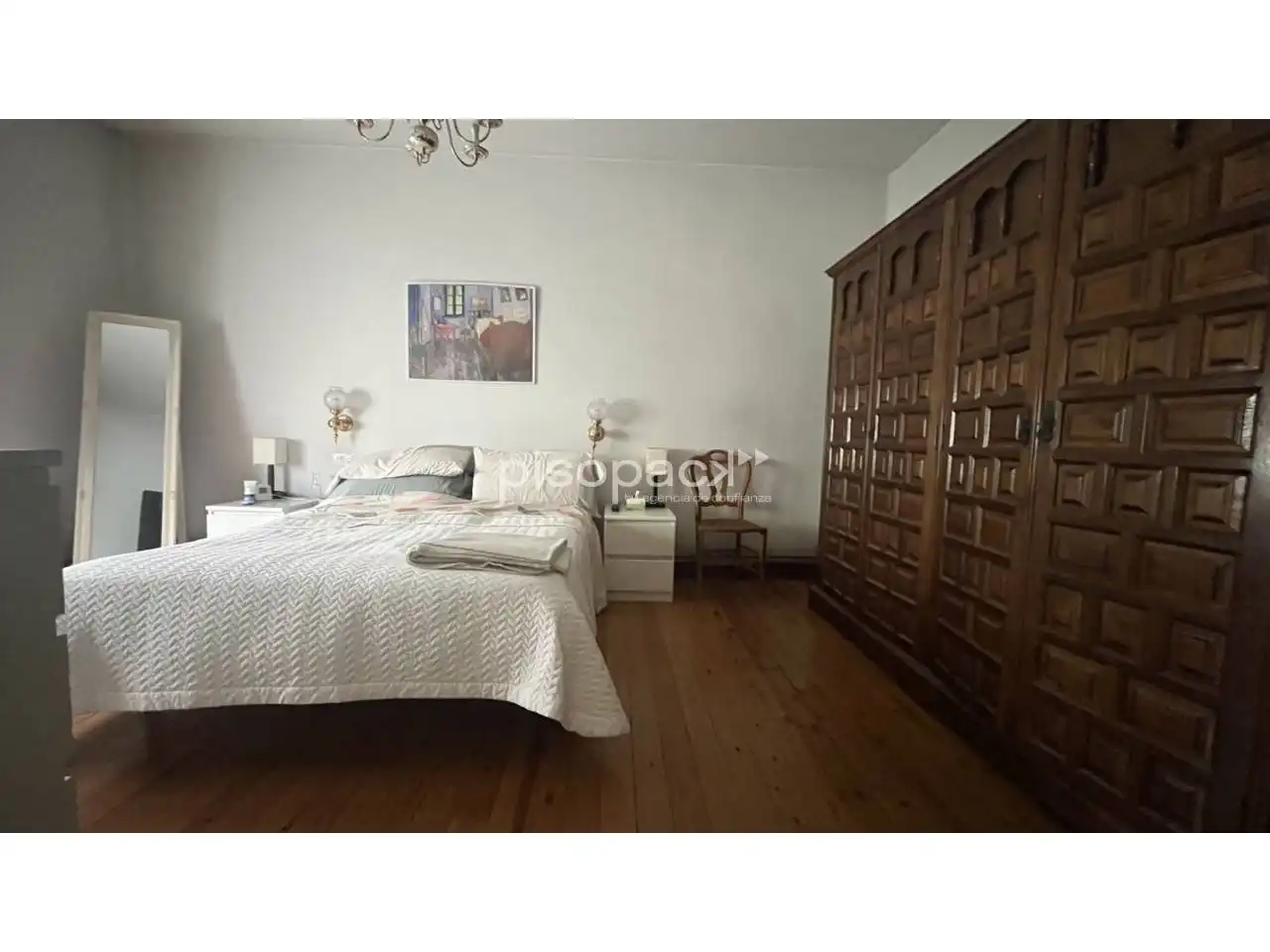 Schlafzimmer von Wohnung zum Verkauf in  Pamplona / Iruña mit Heizung, Parkett und Balkon