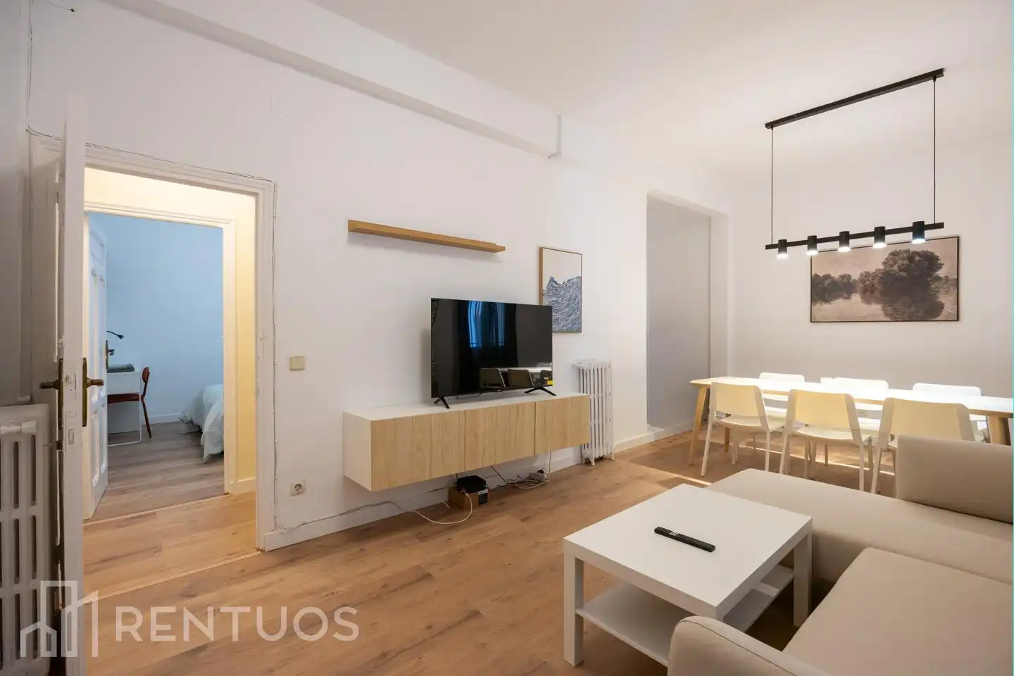 Wohnzimmer von Erdgeschoss zur Miete in Madrid mit Heizung, Parkett und Möbliert