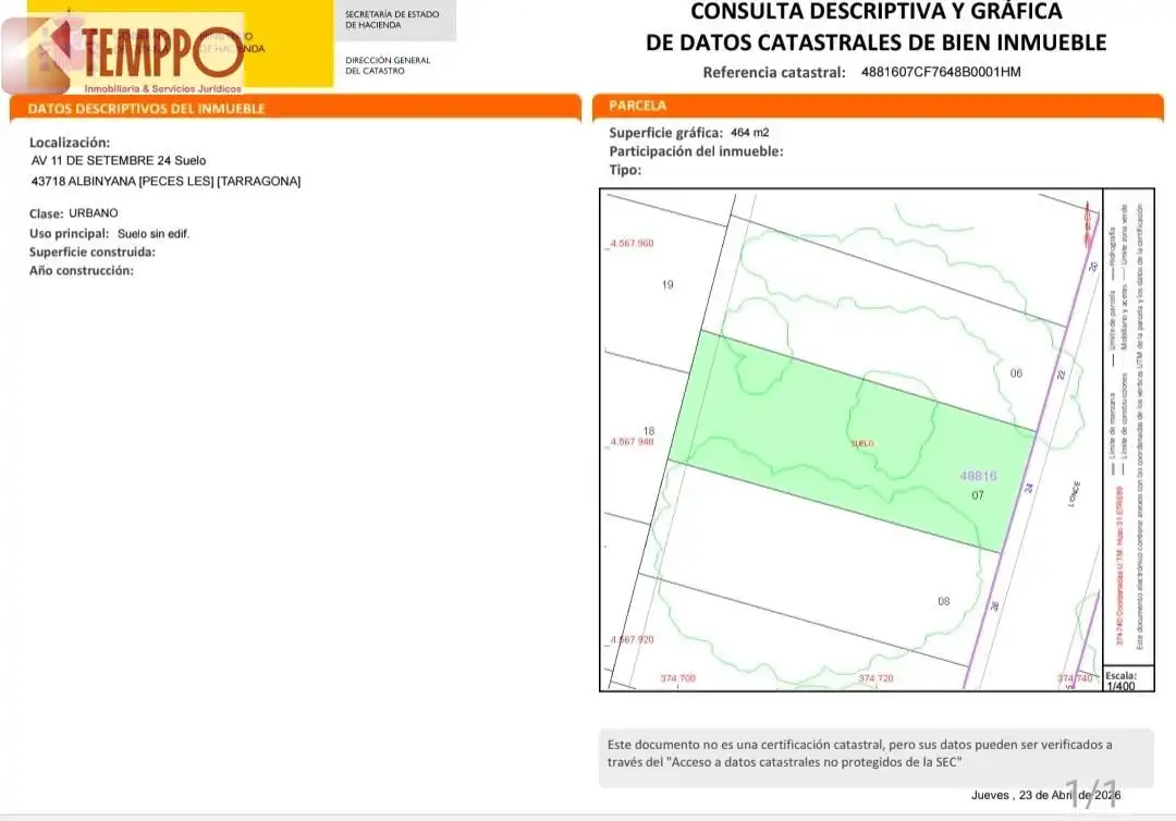 Residencial en venta en Albinyana