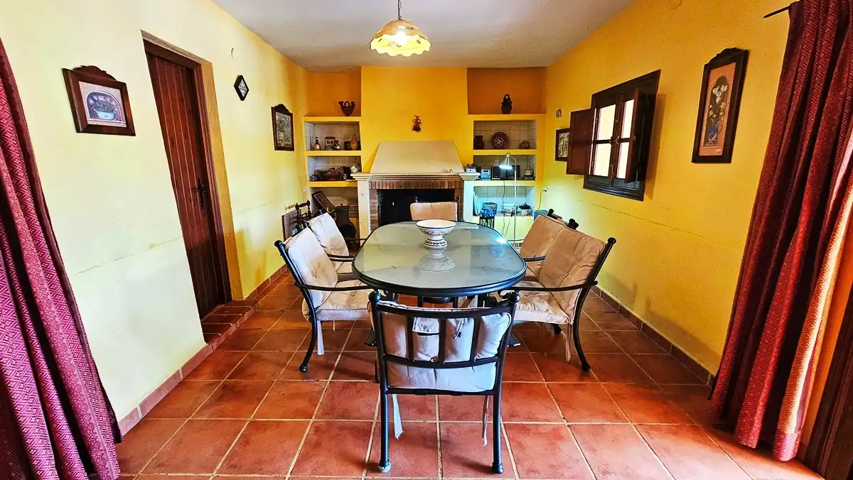 Comedor de Finca rústica en venta en Cortegana con Jardín privado, Terraza y Piscina