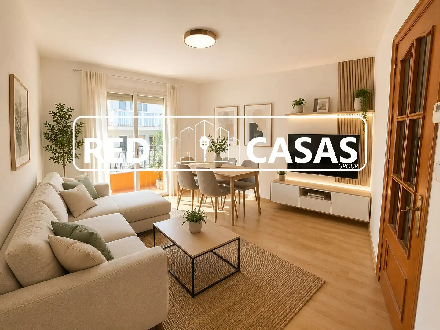 Sala de estar de Piso en venta en L'Hospitalet de Llobregat con Balcón