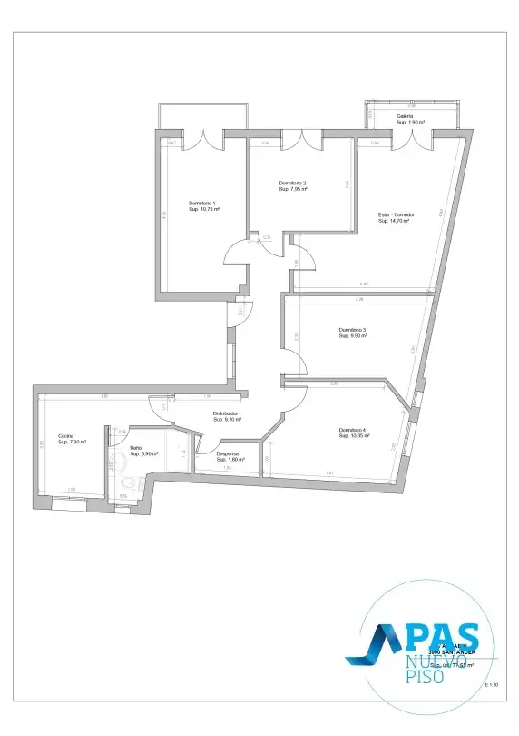Piso en venta en Santander con Calefacción y Balcón