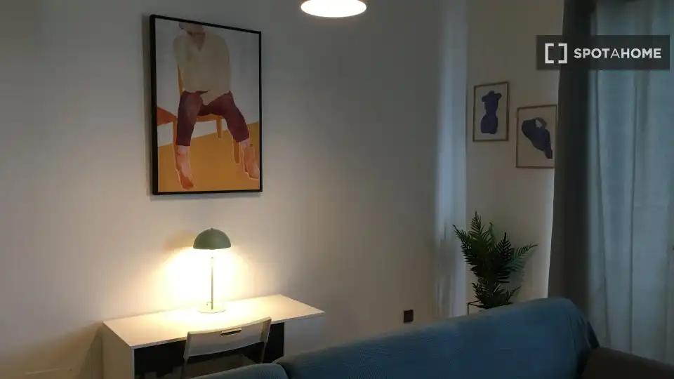 Wohnzimmer von Wohnung zur Miete in Madrid mit Klimaanlage, Heizung und Möbliert