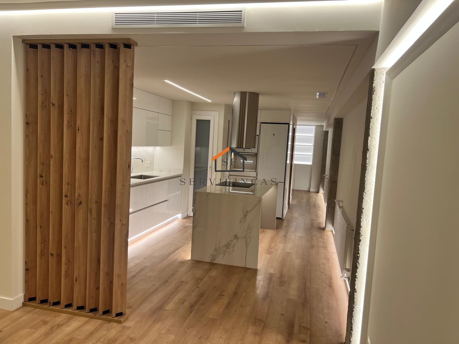 Kitchen of Flat to rent in  Madrid Capital  with Air Conditioner, Heating and Terrace