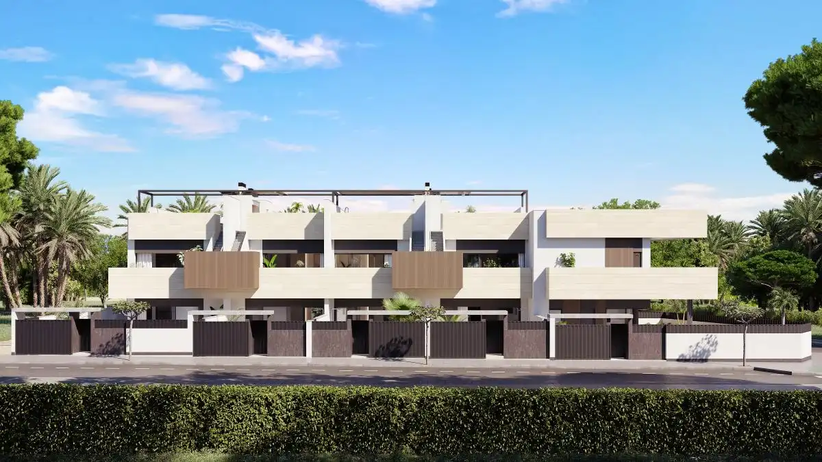 Vista exterior de Casa o xalet en venda en Pilar de la Horadada amb Aire condicionat, Jardí privat i Terrassa