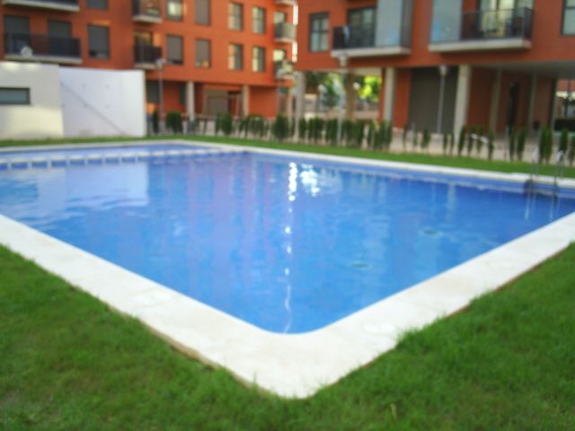 Swimming pool of Apartment to rent in  Valencia Capital  with Air Conditioner, Private garden and Furnished