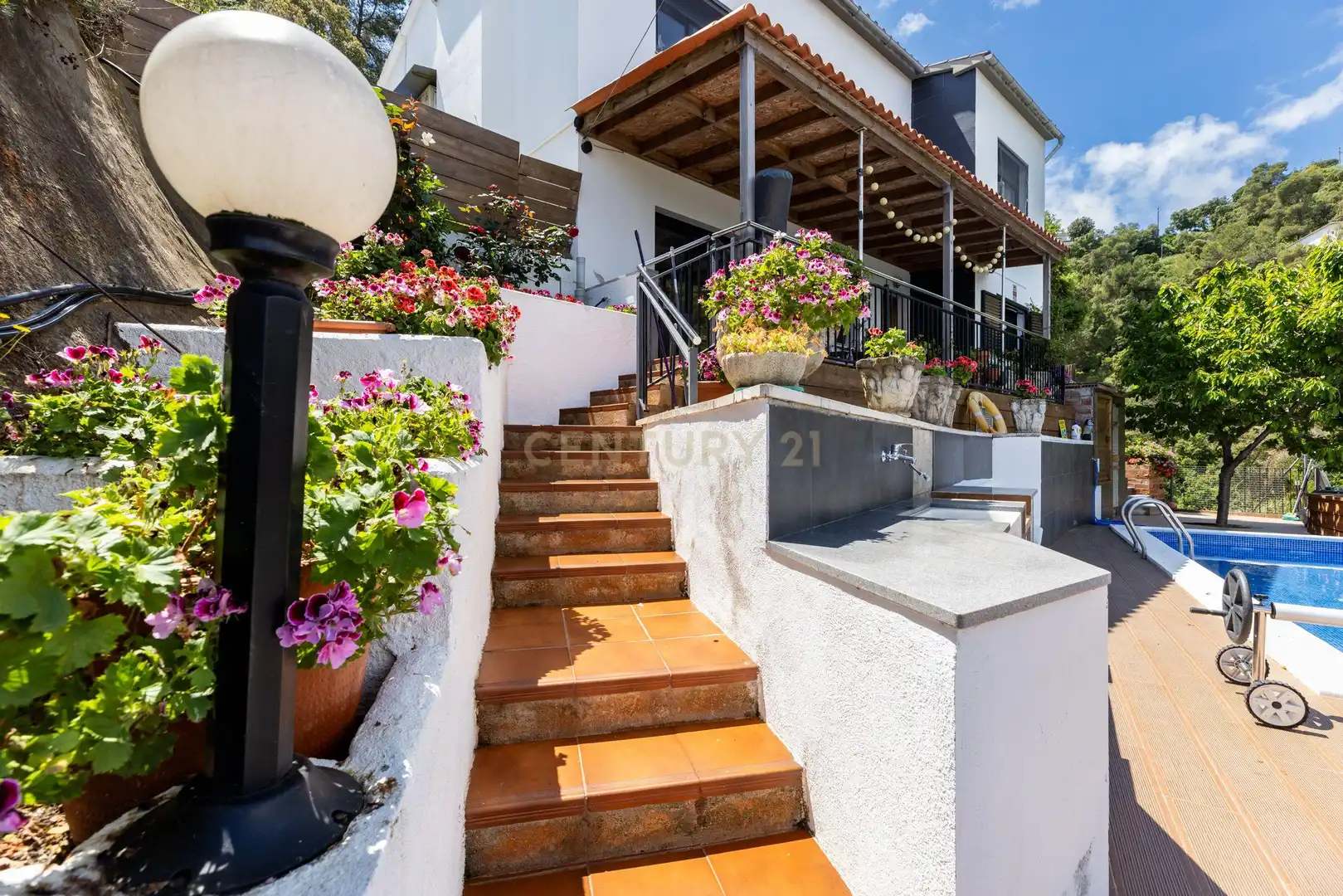 Terraza de Casa o chalet en venta en Palafolls con Aire acondicionado, Jardín privado y Piscina