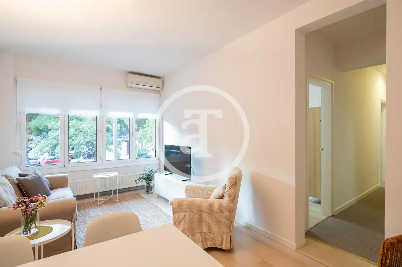 Wohnzimmer von Wohnung zur Miete in  Barcelona Capital mit Klimaanlage, Heizung und Möbliert